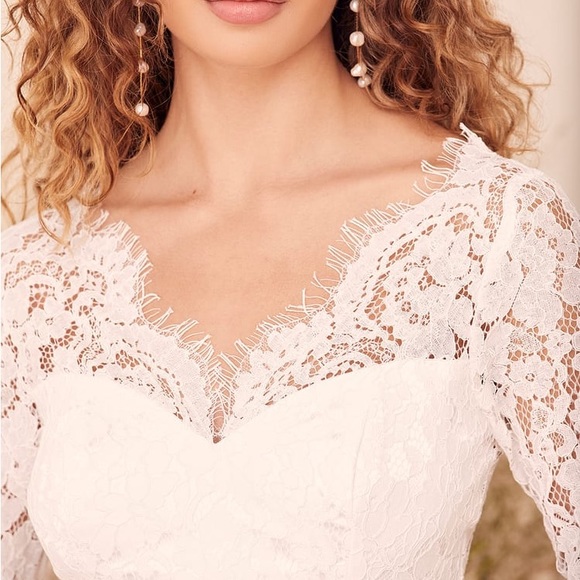 NWT • Lulu’s | Forever Starts Tonight Wedding Dress - Picture 4 of 8